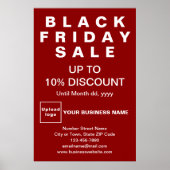 Business Black Vendredi Vente Red Poster (Devant)