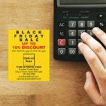 Business Black Vendredi Vente sur flyer jaune<br><div class="desc">Circulaire personnalisable avec Black Friday Sale, votre nom d'entreprise et d'autres informations de votre entreprise, un matériel marketing que vous pouvez utiliser pour attirer plus de clients. Customisez-le et distribuez-le afin d'attirer plus de clients pour acheter vos produits ou clients pour aimer vos services. Les couleurs design sont des textes...</div>