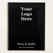 Business Black White Nom Logo du carnet de rendez- (Devant)