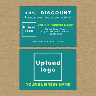 Business Blauwgroen Discount Kaart Kortingskaartje