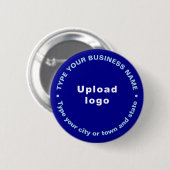Business Brand Blue Round Button (Voorkant /achterkant)