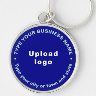 Business Brand Blue Round Premium-Sleutelhanger Sleutelhanger