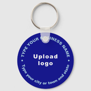 Business Brand Blue Round Sleutelhanger