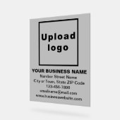Business Brand on Gray Acrylic Sign (Angle)