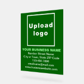 Business Brand on Green Acrylic Sign (Angle)