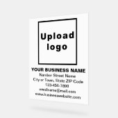 Business Brand on White Acrylic Sign (Angle)