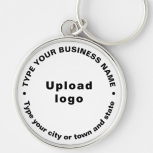Business Brand White Round Premium-Sleutelhanger Sleutelhanger