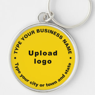 Business Brand Yellow Round Premium-Sleutelhanger Sleutelhanger