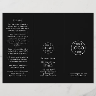 Business Branded Moderne Zwart Gevouwen Brochure