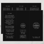 Business Branded Moderne Zwart Gevouwen Brochure (Voorkant / Achterkant)