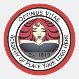 Business branding.Voeg uw Logo. Reclamelabel Ronde Sticker