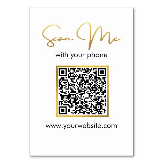 Business | Bruiloft QR Code Tafel Kaart (Voorkant)