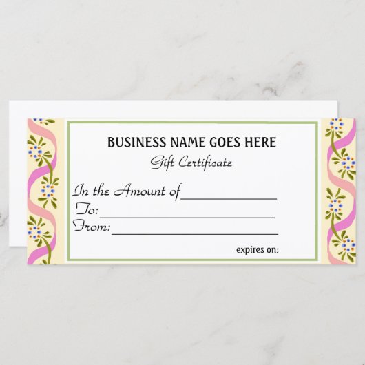 Business Cadeaubon | (Voorkant / Achterkant)