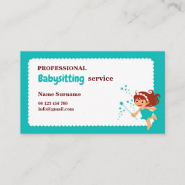 Business card for babysitter, childcare visitekaartje