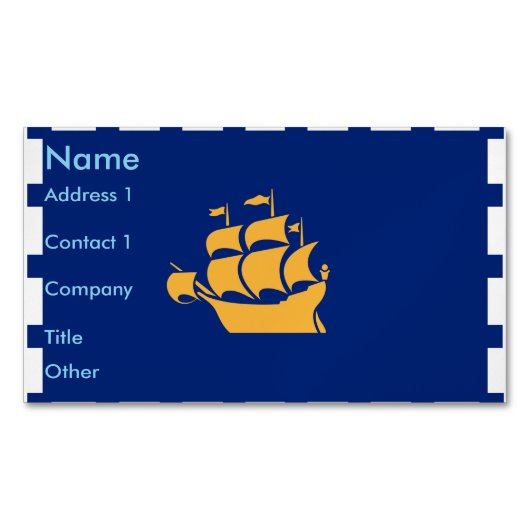 Business Card Magnet with Flag of Quebec City (devant)