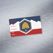 Business Card Magnet with Flag of Utah, US (In Situ)