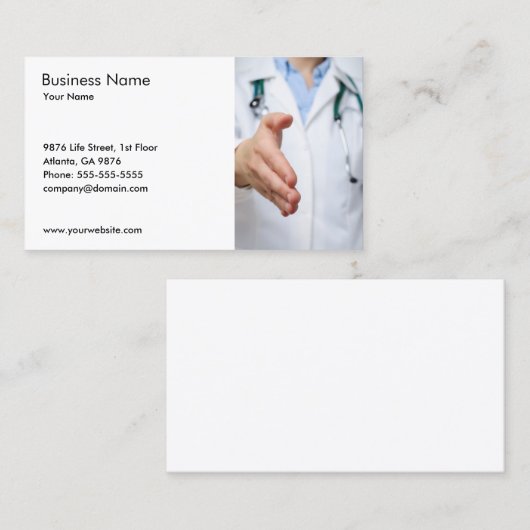 Business Card-sjabloon voor dokter Visitekaartje (Voorkant / Achterkant)