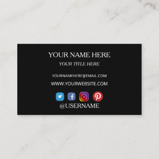 Business Card with Elegant White Typography Visitekaartje