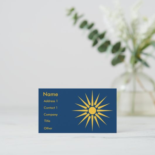 Business Card with Flag of Macedonia, Greece Visitekaartje (Staand voorkant)
