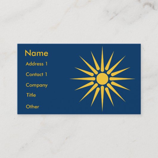 Business Card with Flag of Macedonia, Greece Visitekaartje (Voorkant)