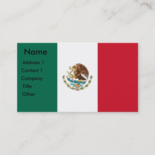 Business Card with Flag of Mexico Visitekaartje (Voorkant)