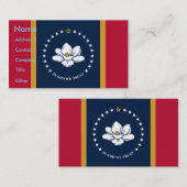 Business Card with Flag of Mississippi State, USA Visitekaartje (Voorkant / Achterkant)
