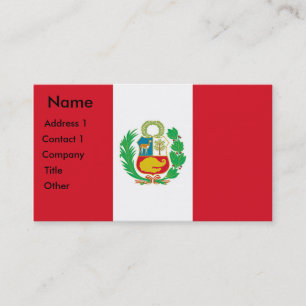 Business Card with Flag of Peru Visitekaartje