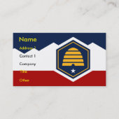 Business Card with Flag of Utah, USA Visitekaartje (Voorkant)