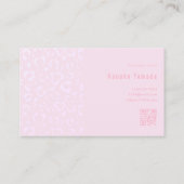 Business card with QR code in pink leopard print Visitekaartje (Achterkant)