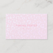 Business card with QR code in pink leopard print Visitekaartje (Voorkant)