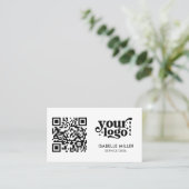 Business Card with QR Code | Simple Modern Design Visitekaartje (Staand voorkant)