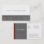 Business cartes de visite professionnel brun/rouge (Devant / Derrière)