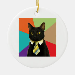 Business Cat Advice Animal Meme Keramisch Ornament