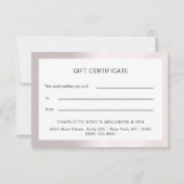 BUSINESS CERTIFICACE cadeau pour vous Carte Plat (Dos)