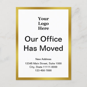 Business Change of Address Gold and White tweezijd Briefkaart