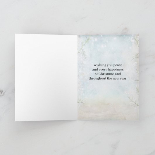 Business Christmas Tree Winter Snow Frost Custom Kaart (Binnen)