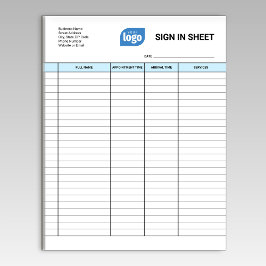 Business Client Sign In Sheet Template Notepad Notitieblok