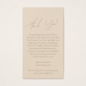 Business Clothing Dank u dat u Label ophangt met L Visitekaartje (Voorkant)