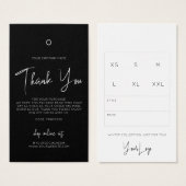 Business Clothing Dank u Logo Label Hang Label Visitekaartje (Voorkant /achterkant)