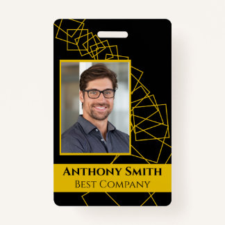Business Conference-ID-badge Black en Gold Badge