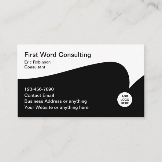 Business Consultant Moderne Logo Cartes de visite (Devant)
