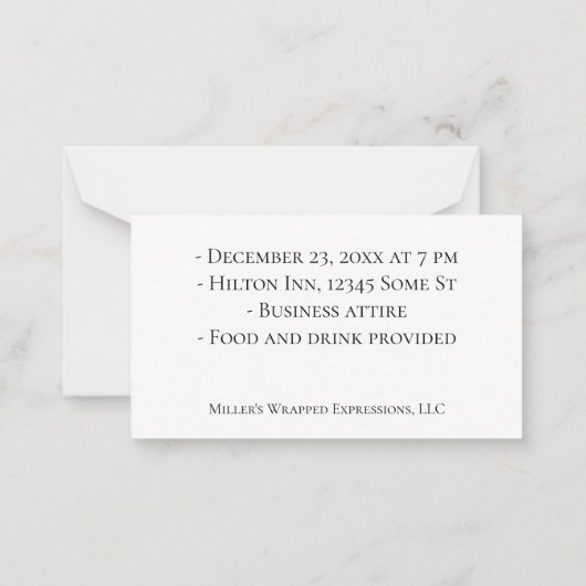 Business Corporate Party uitnodiging (Achterkant)