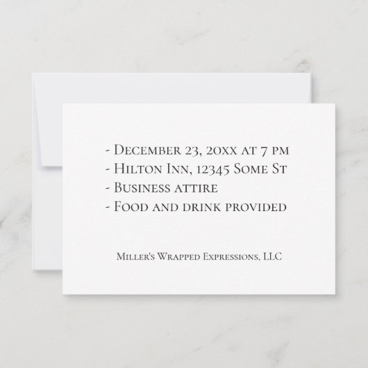 Business Corporate Party uitnodiging (Achterkant)