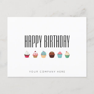 Business Cupcake Happy Birthday Briefkaart