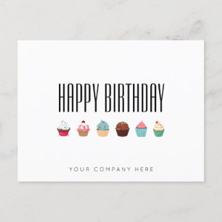 Business Cupcake Happy Birthday Briefkaart