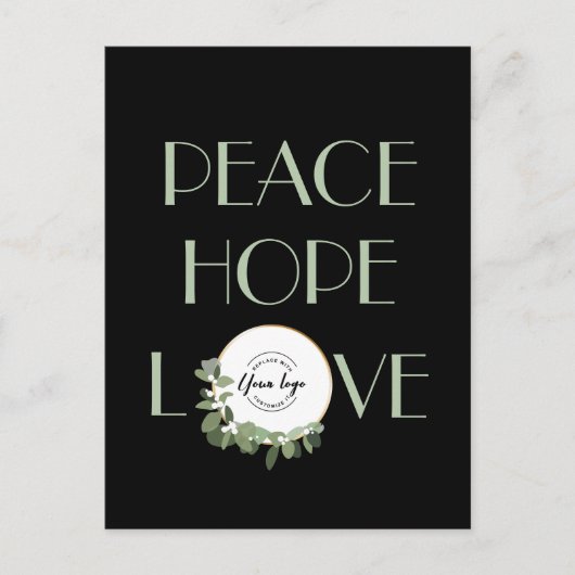 Business Custom Logo Modern Wreate Peace Hope-lief Feestdagenkaart (Voorkant)