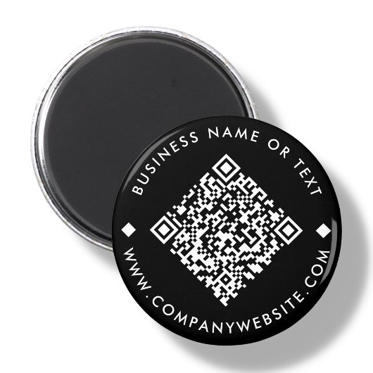 Business Custom QR Code Black Magnet Magneet