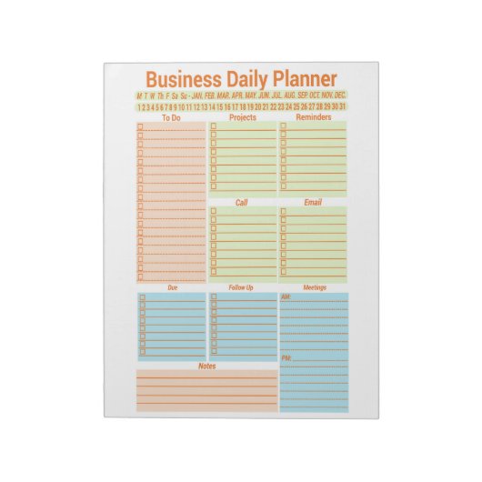 Business Daily Planner, Bloc-notes pour le Nouvel  (Tourné)