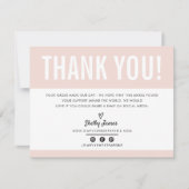 BUSINESS DANK U chic modern blush roze LOGO Bedankkaart (Voorkant)