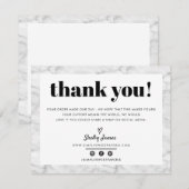 BUSINESS DANK U chic modern grijs marmer LOGO Bedankkaart (Voorkant / Achterkant)
